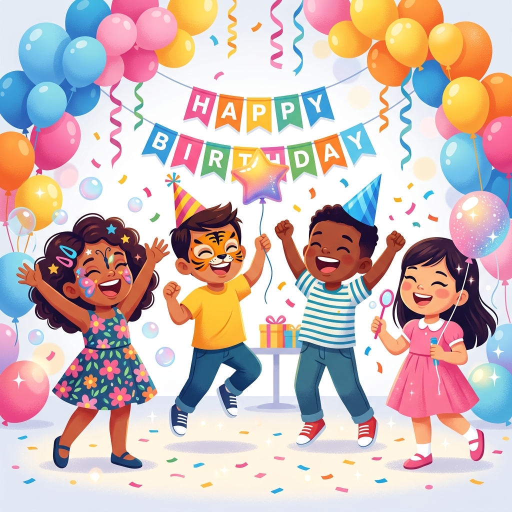 Exemplu vizual de petrecere pentru copii din prezentarea AnimaParty
